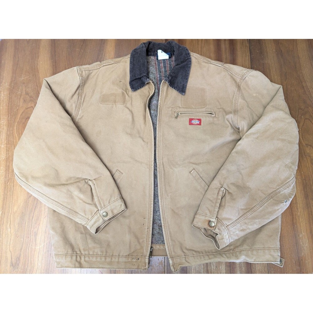 Vintage Dickies Blanket Lined Mens Duck Canvas Workwear Jacket XXL Distressed
